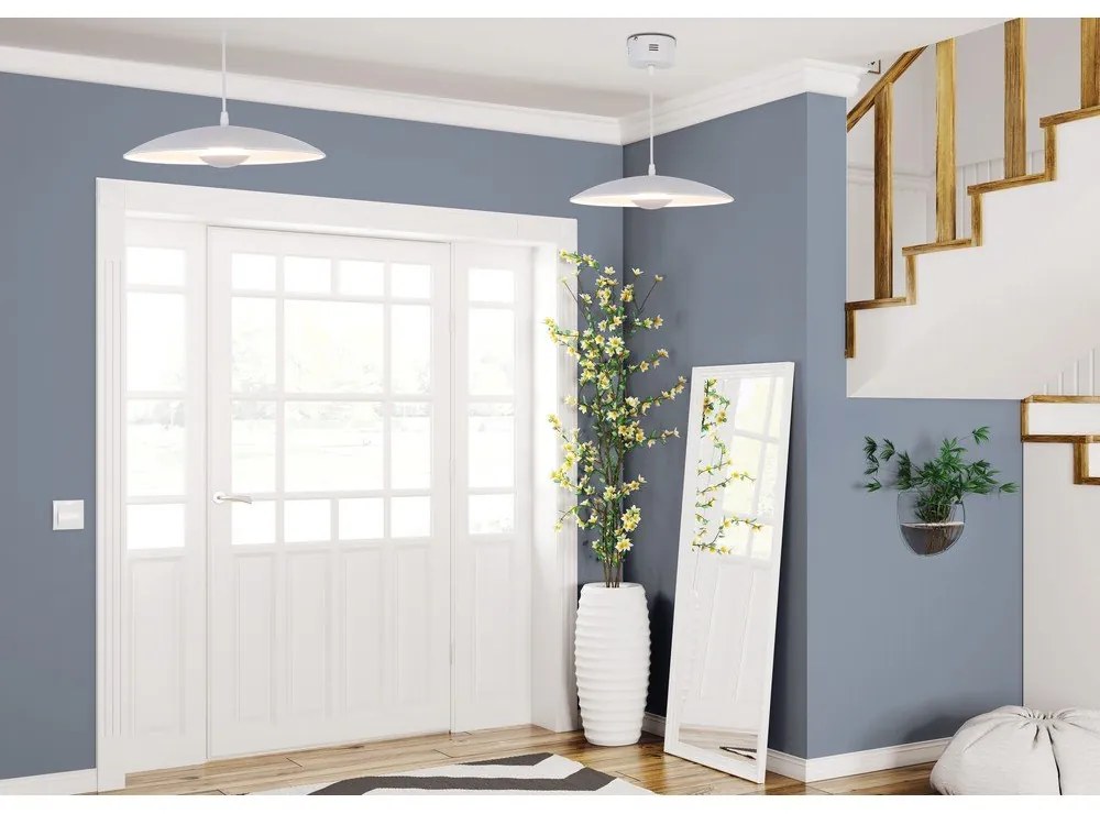 Biele LED závesné svietidlo s kovovým tienidlom Lund – Candellux Lighting