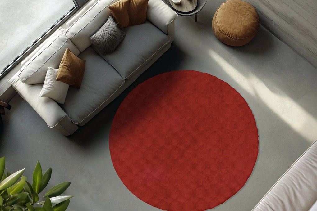 Obsession, Kusový koberec Diamond Cut 800 Red kruh, 200x200 (priemer) kruh, červená, obývacia izba