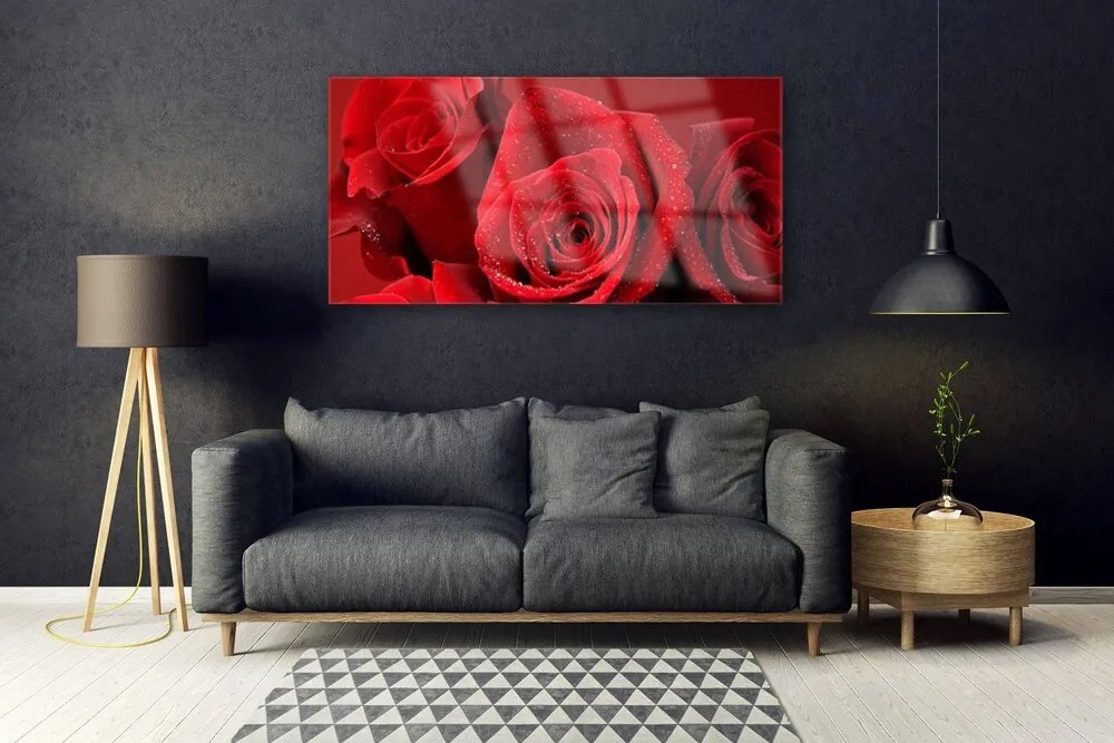 Obraz na akrylátovom skle Ruže kvety 120x60 cm