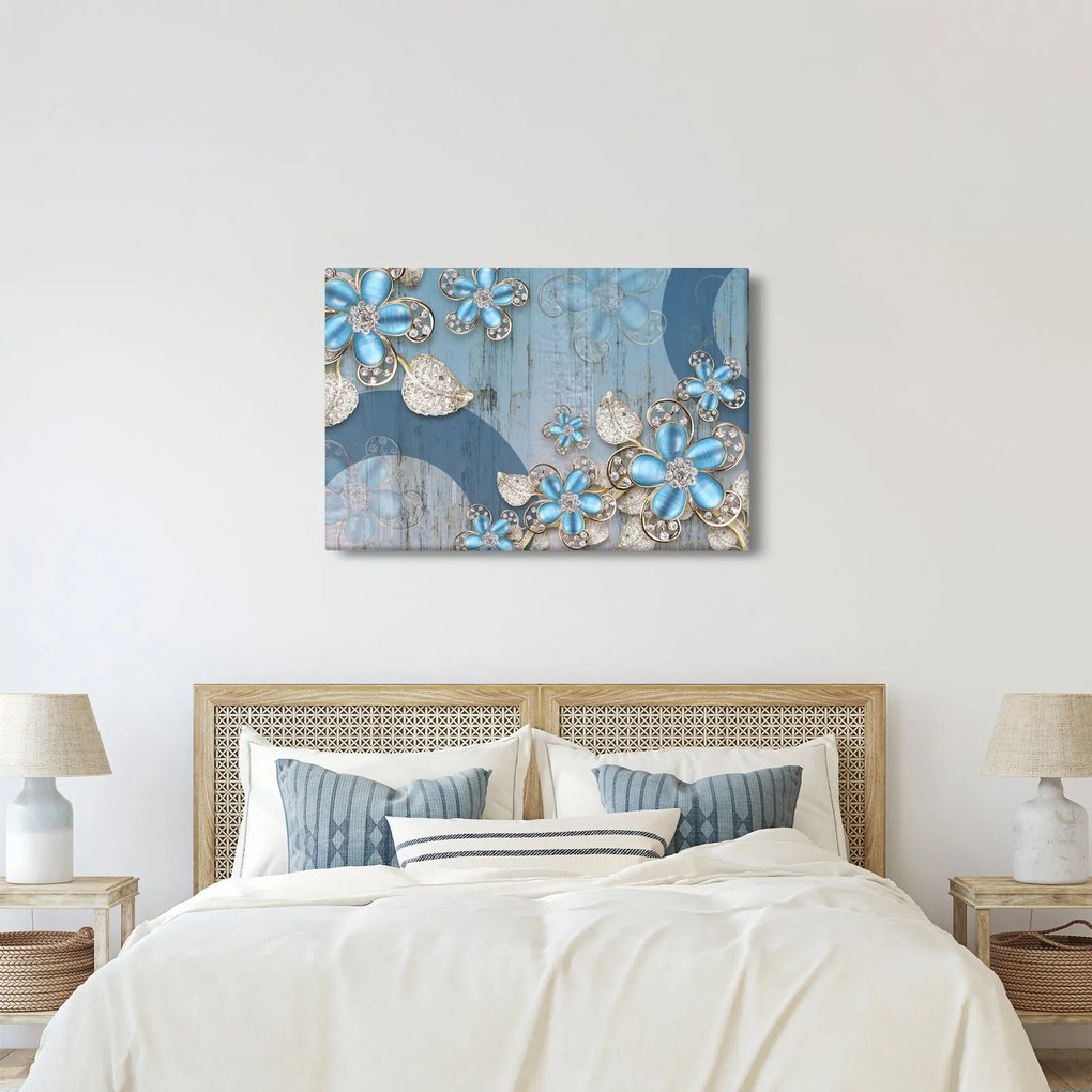 Obraz - Modré kvety (90x60 cm)