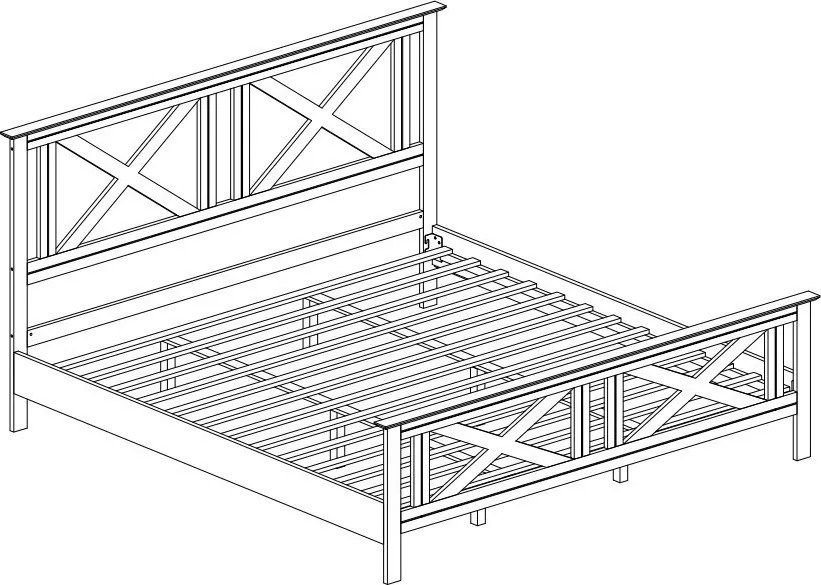 Drevená manželská posteľ 180 RANGER, teak