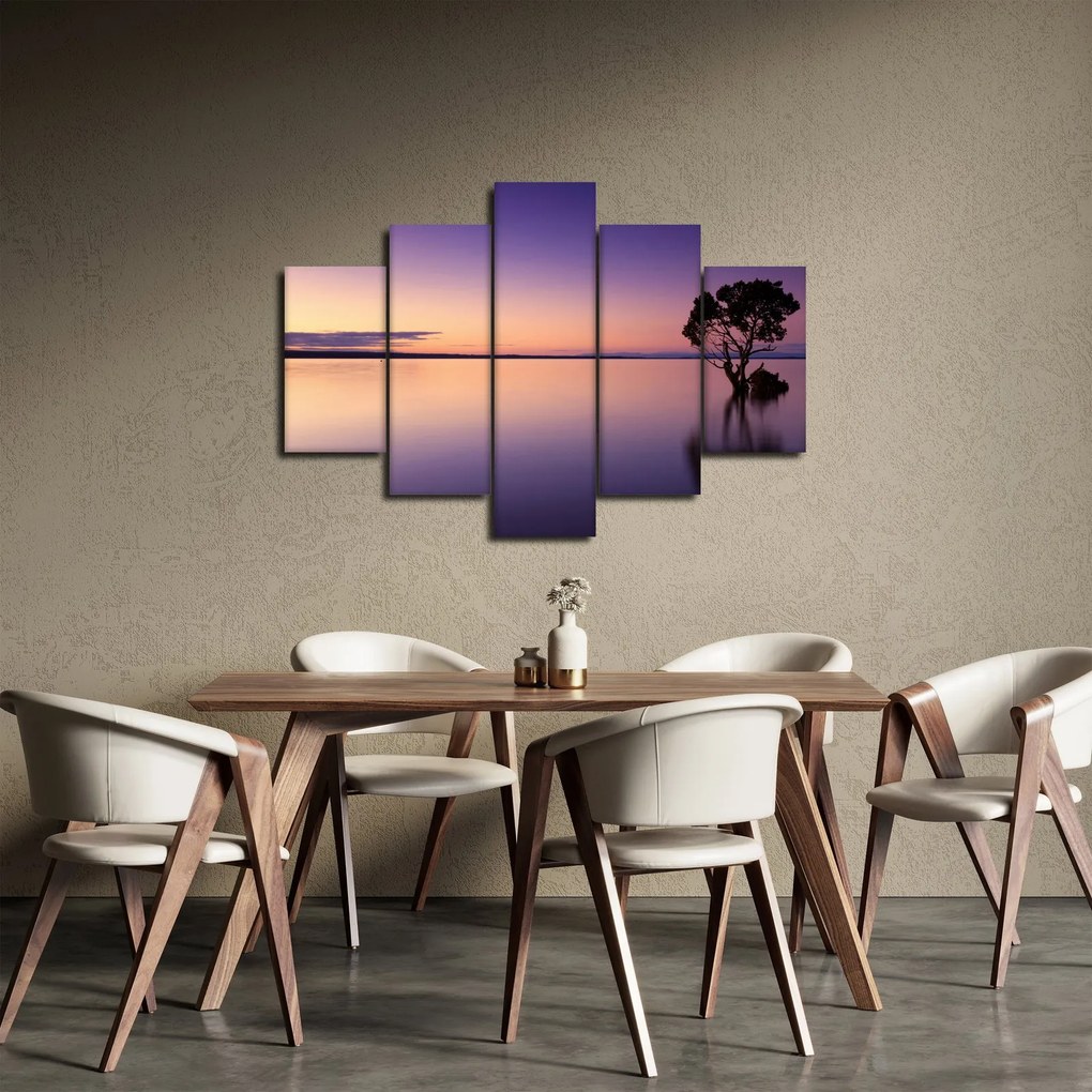 Obraz vodnej hladiny pri východe slnka (150x105 cm)