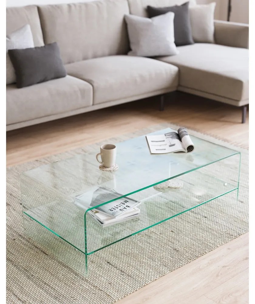 Sklenený konferenčný stolík 55x110 cm Burano – Kave Home