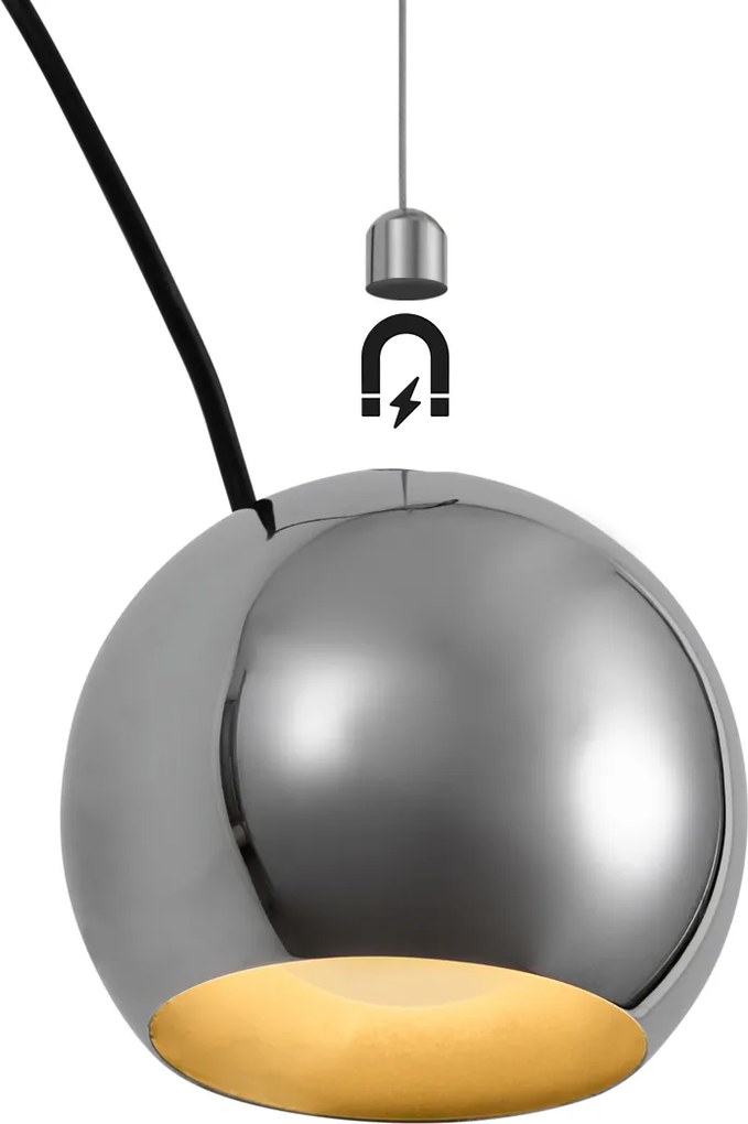 Dizajnová závesná lampa chrómová pre 1-fázový koľajnicový systém - Slimline Sara