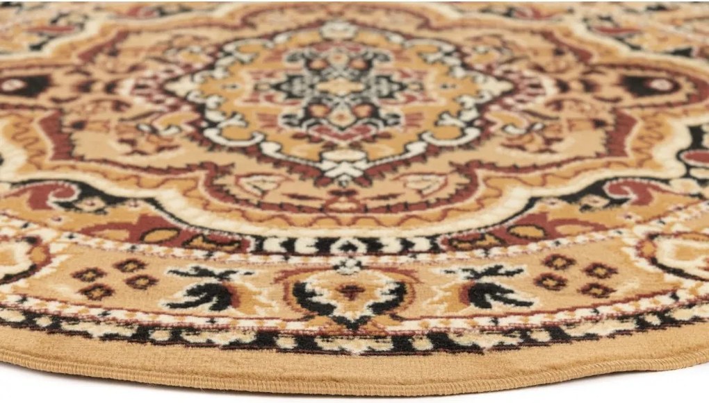TA Koberec E951A TMAVO BÉŽOVÉ KOLESO ATLAS PP Rozmer: 100x100 cm