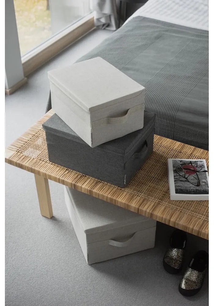 Béžový látkový úložný box s vekom 35x19x26 cm Soft Storage – Bigso Box of Sweden