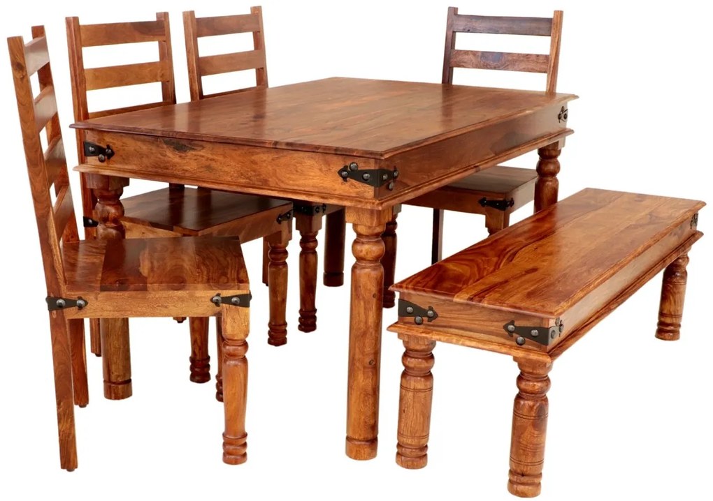 furniture-nabytek.cz - Jedálenský set pre 6 osôb Jali z indického masívu palisander