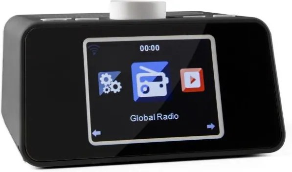 Auna i-snooze, čierne, internetové rádio, rádiobudík, WLAN, USB, 3,2" TFT farebný displej