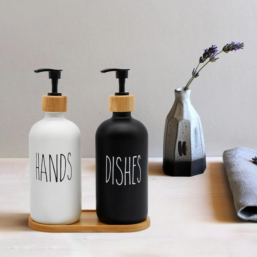 Zeller Present 2. akosť - Súprava dávkovačov s podložkou - pohár a mydlo, BLACK&WHITE