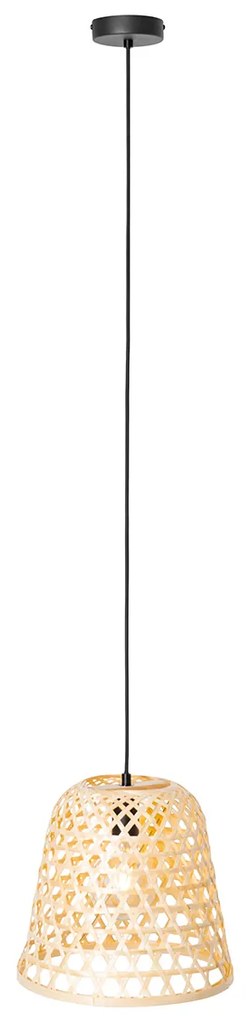 Orientálne závesné svietidlo čierne s bambusom - Rayan