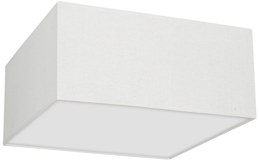 Stropné svietidlo Albion Square, 1x biele bavlnené tienidlo, (biele plexisklo), (50cm)