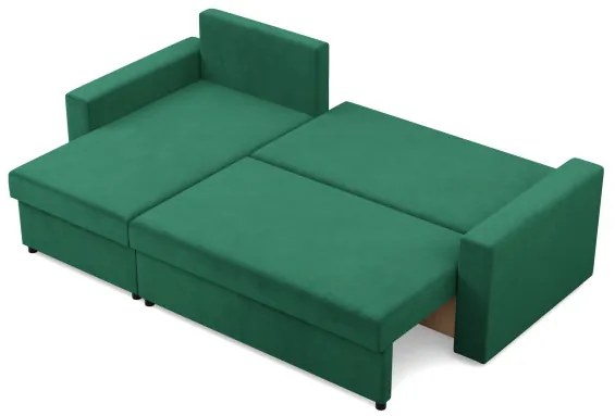 Rohová rozkladacia sedačka NEO Kronos fľaškovo zelená