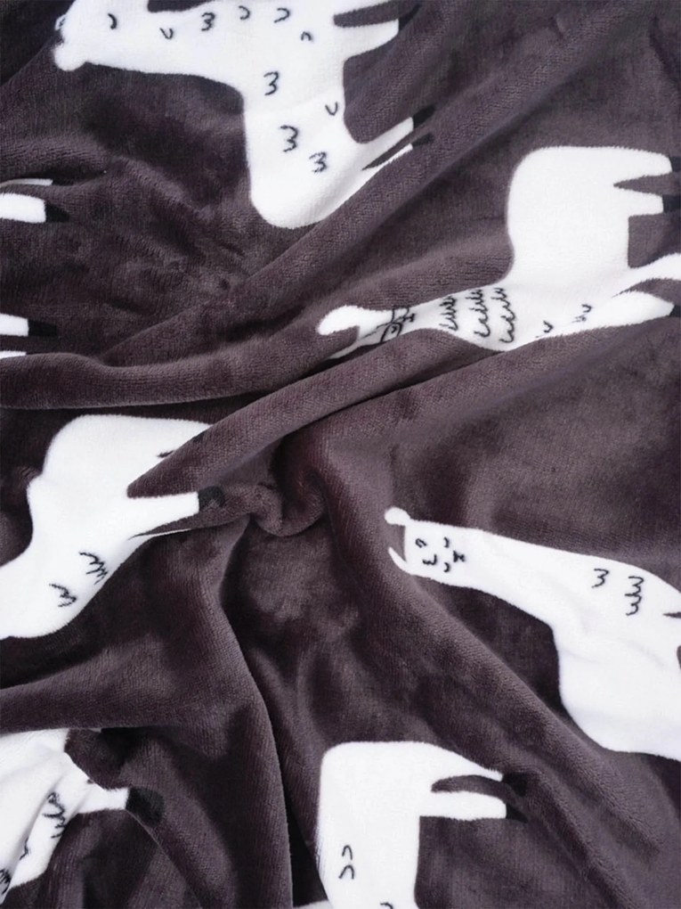 Predĺžené obliečky mikroplyš Exclusive – Lama sivé