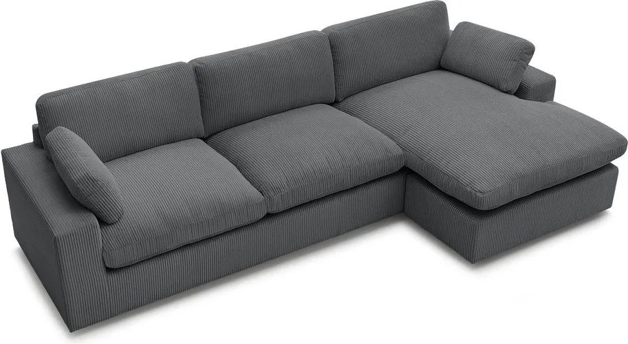 Tmavosivá menčestrová rohová pohovka Belair – Bobochic Paris