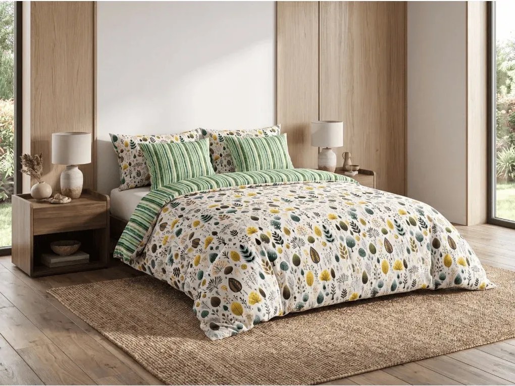 Sada obliečok z polybavlny TREEVELLA POLY zelené + obliečka na vankúš 50 x 70 cm ZDARMA