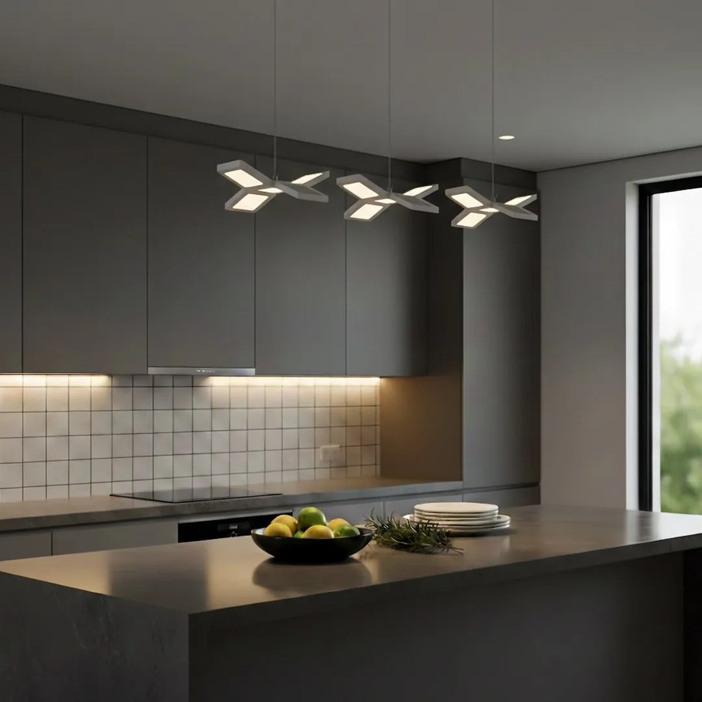 Závesné LED svietidlo Pixels, 3x LED 75w, 4000k, w