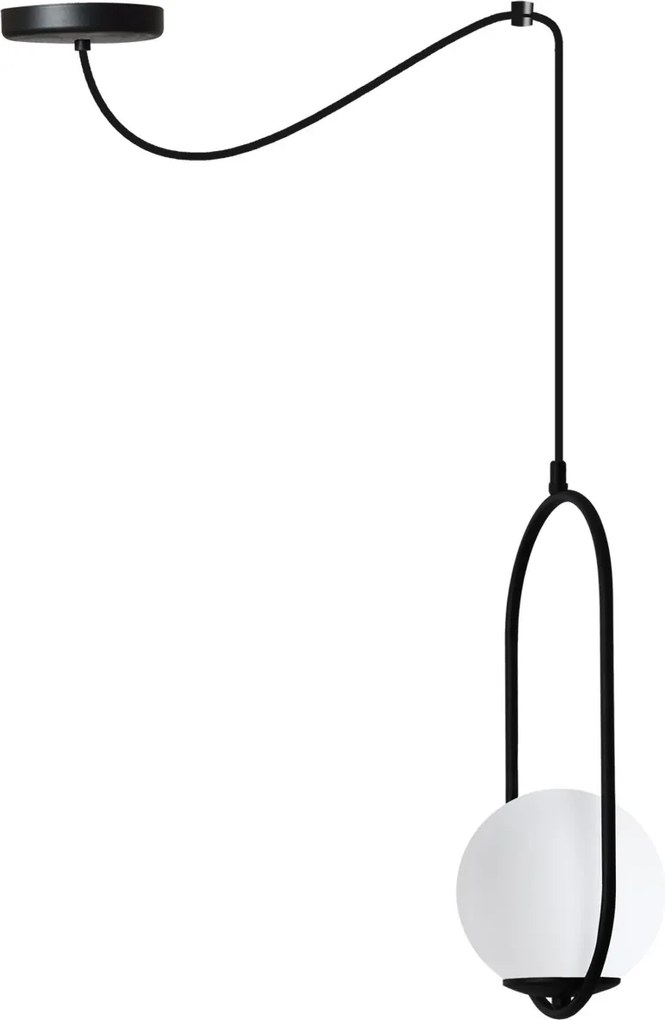 Závesné svietidlo Florence Spider, 1x biele sklenené tienidlo, b, U