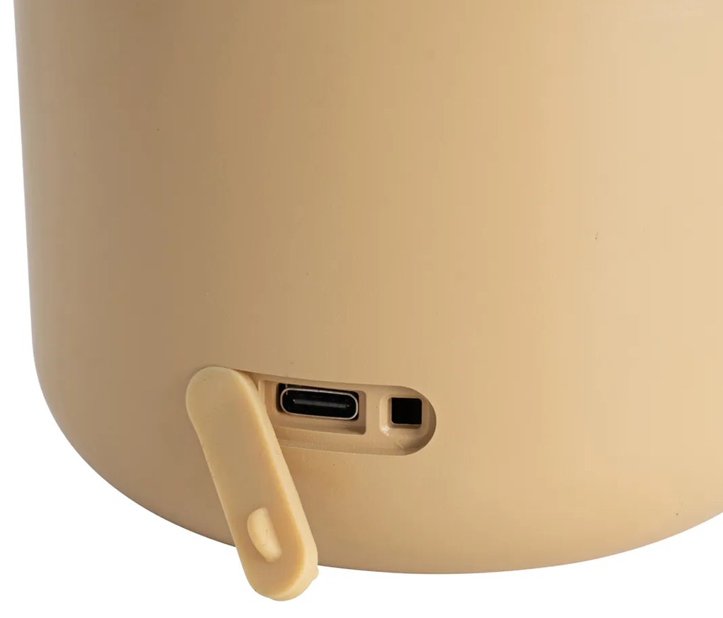 Sada 2 stolových lamp pre exteriér zlatá s bielou vrátane nabíjateľného LED - Haard