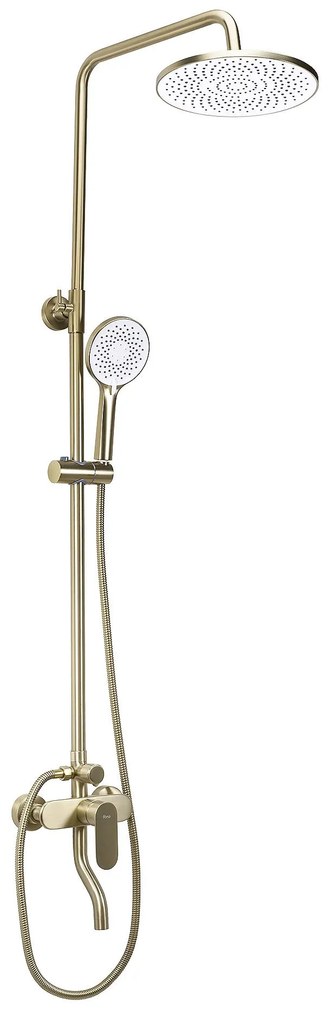 Rea Drop, sprchový set s ručnou a hlavovou sprchou, zlatá matná, REA-P7063