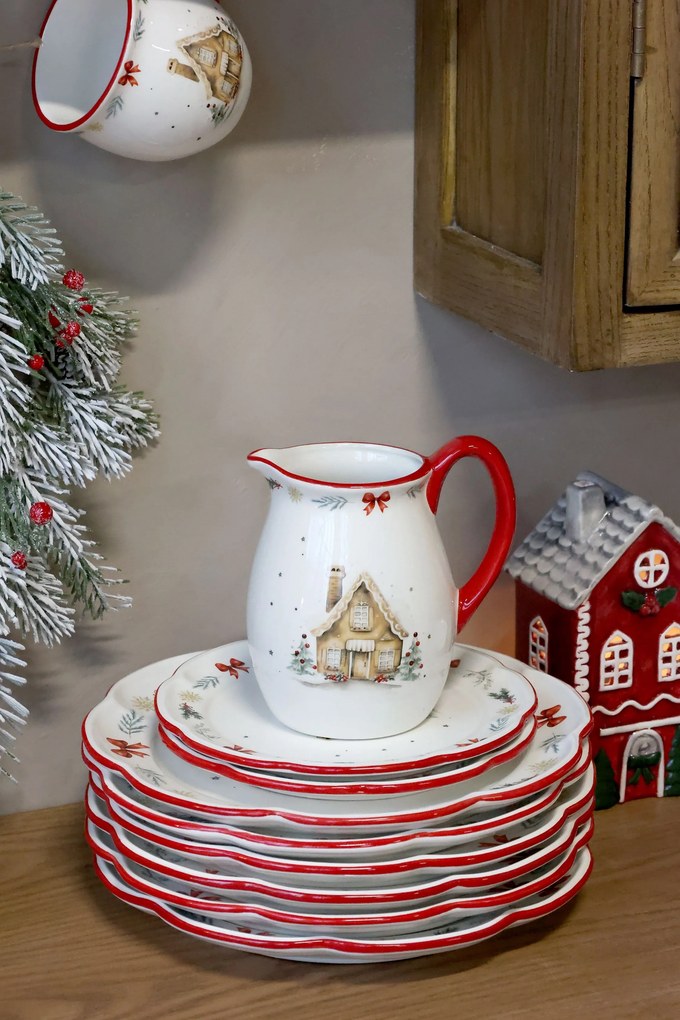Vianočný keramický dezertný tanierik Chalet de Noël – Ø 20,5*2 cm