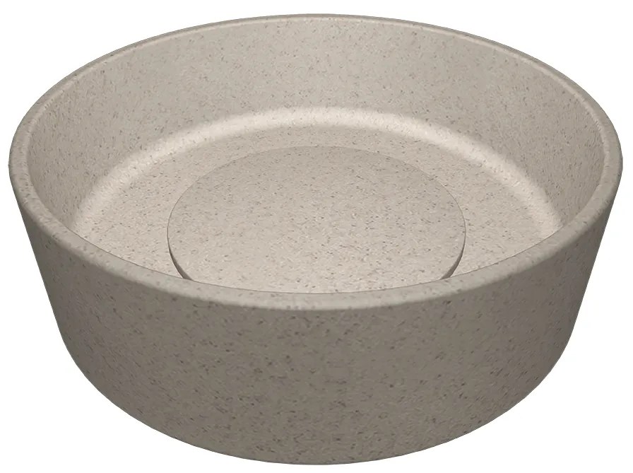 Laveo Perl, granitové umývadlo na dosku 360x360x115 mm, béžová, LAV-VGP1410T