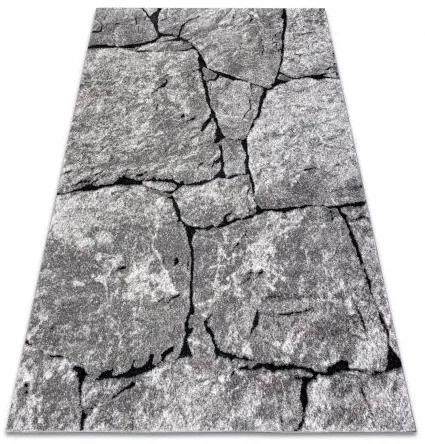 Moderný koberec COZY 8985 Brick Dlažba tehla, kameň - Štrukturálny, dve vrstvy rúna sivá Veľkosť: 80x150 cm