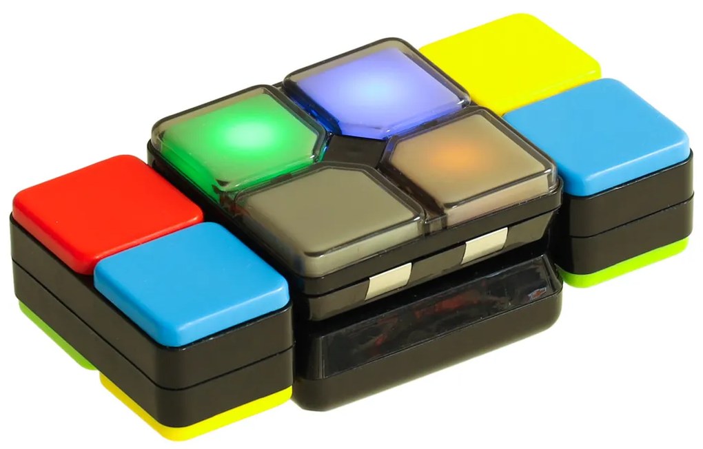 KIK LED puzzle kocka – elektronická arkádová hra 4v1 pre deti 6+ (2×AA)