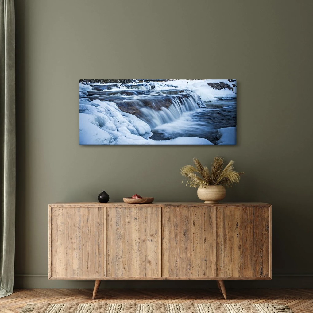 Obraz rieky v zime (120x50 cm)
