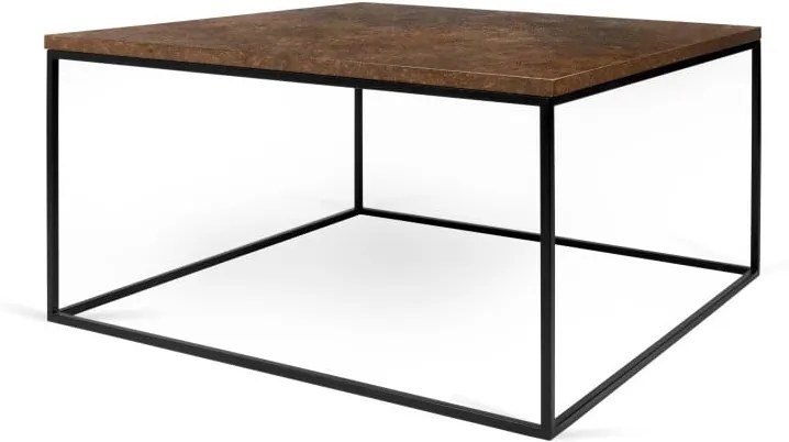 Hnedý konferenčný stolík s čiernymi nohami TemaHome Gleam, 75 cm