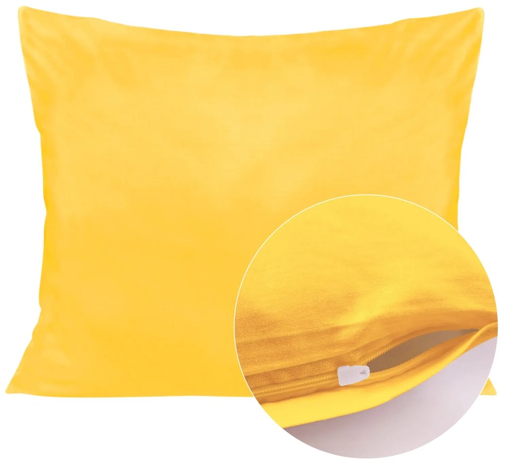 SATÉNOVÁ OBLIEČKA NA VANKÚŠ 70X80 CM ŽLTÁ