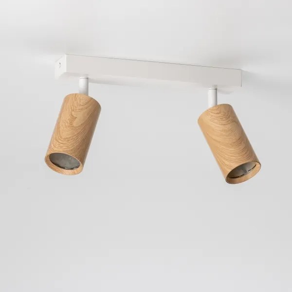 Brilagi - Bodové svietidlo SELE 2xGU10/30W/230V biela/dekor duba