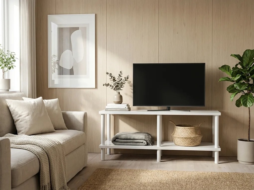 TV stolík SOLE 120 cm, biela