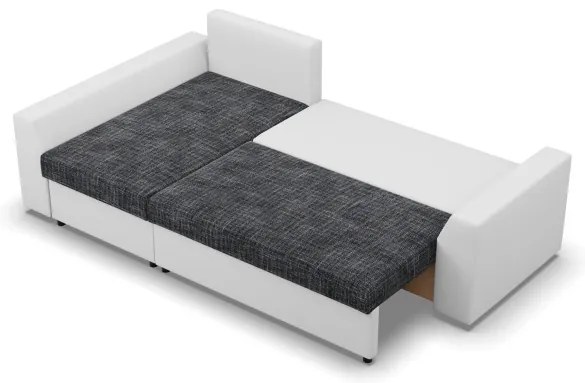 Rohová rozkladacia sedačka LUGO popolová / biela