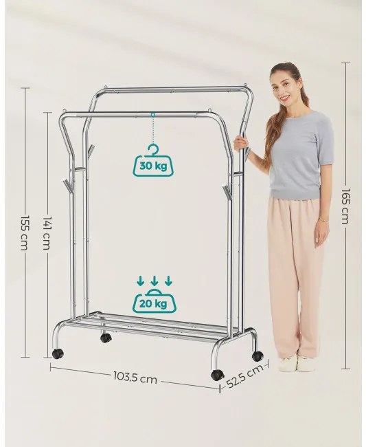 ​Vešiakový stojan na kolieskach HSR107E01