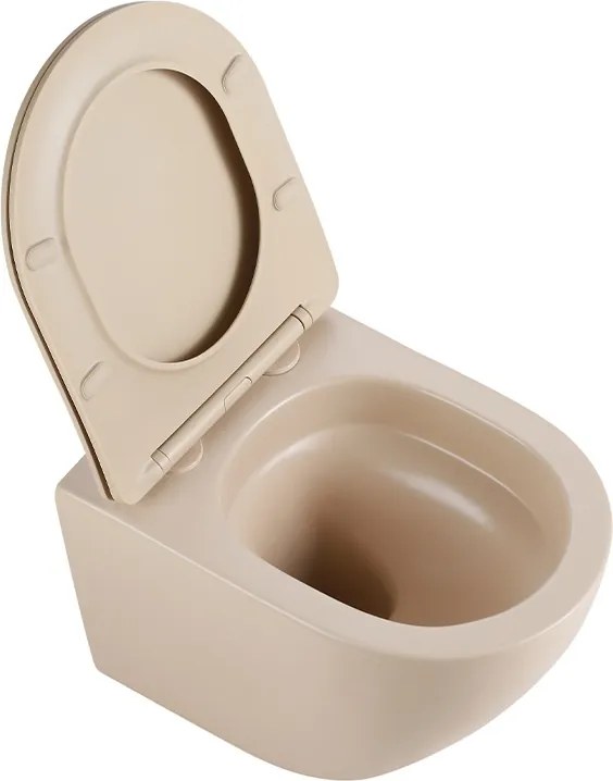 BPS-koupelny Závesná WC misa so SoftClose sedadlom HYD-7601, cappuccino