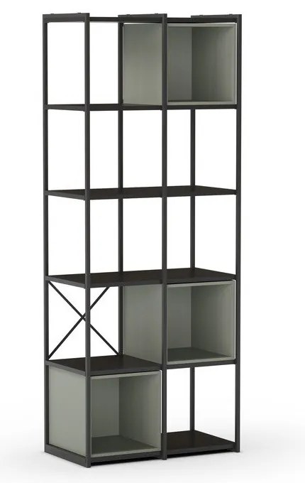 Zeleno-čierna knižnica 71x179 cm Anya – Marckeric