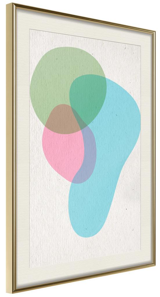 Artgeist Plagát - Colourful Spots [Poster] Veľkosť: 20x30, Verzia: Zlatý rám