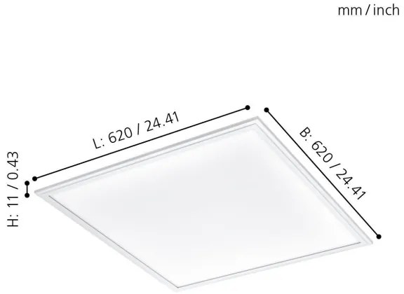 Eglo 96154 - LED stropný panel SALOBRENA LED/40W/230V