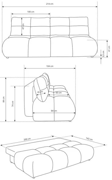 Rozkladacia trojmiestna pohovka s úložným priestorom NUORO zelená
