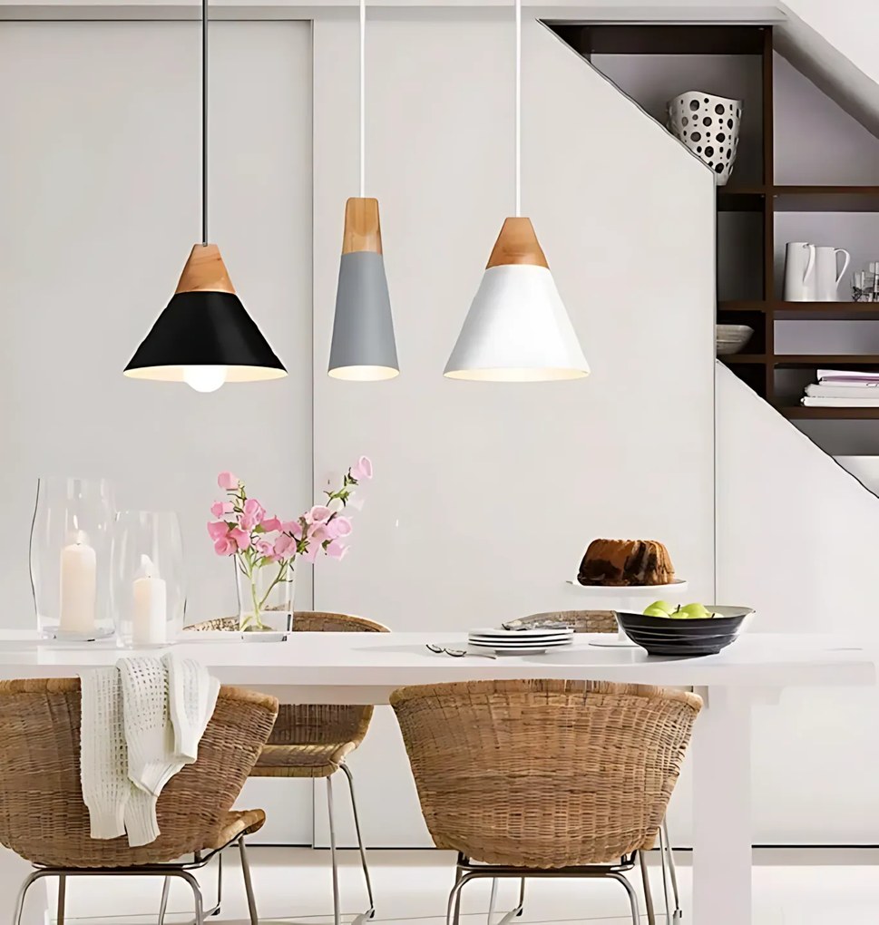 Toolight Toolight, stropné svietidlo SCANDI B APP058-1CP, biela-hnedá, OSW-00151