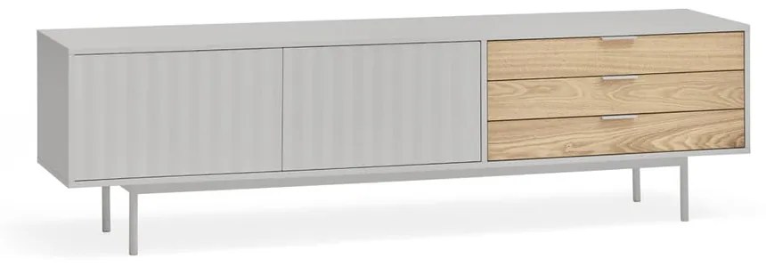 TV stolík v dekore duba v šedo-prírodnej farbe 180x52 cm Sierra – Teulat