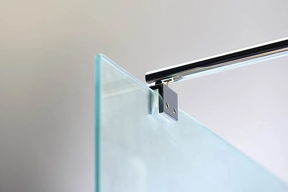 Aqualine, WALK-IN stena na inštaláciu na múr so vzperou, jednodielna, 800 mm, matné sklo, WI080M