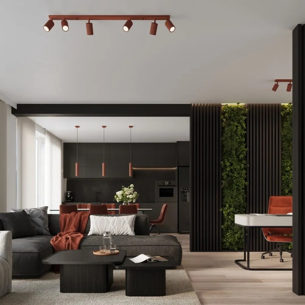 Bodové svietidlo v tehlovej farbe 6,5x117 cm Gleam – Sollux