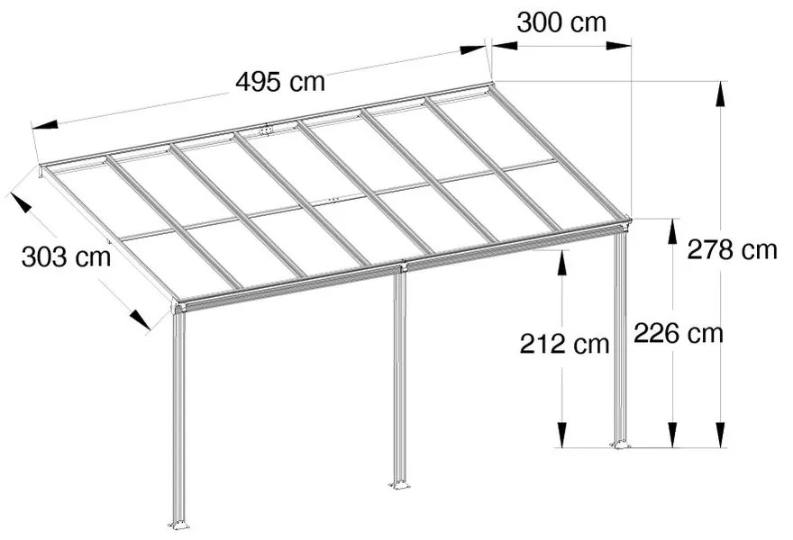 ALU pergola Avenberg AVESTA BW8- 5 x 3 m