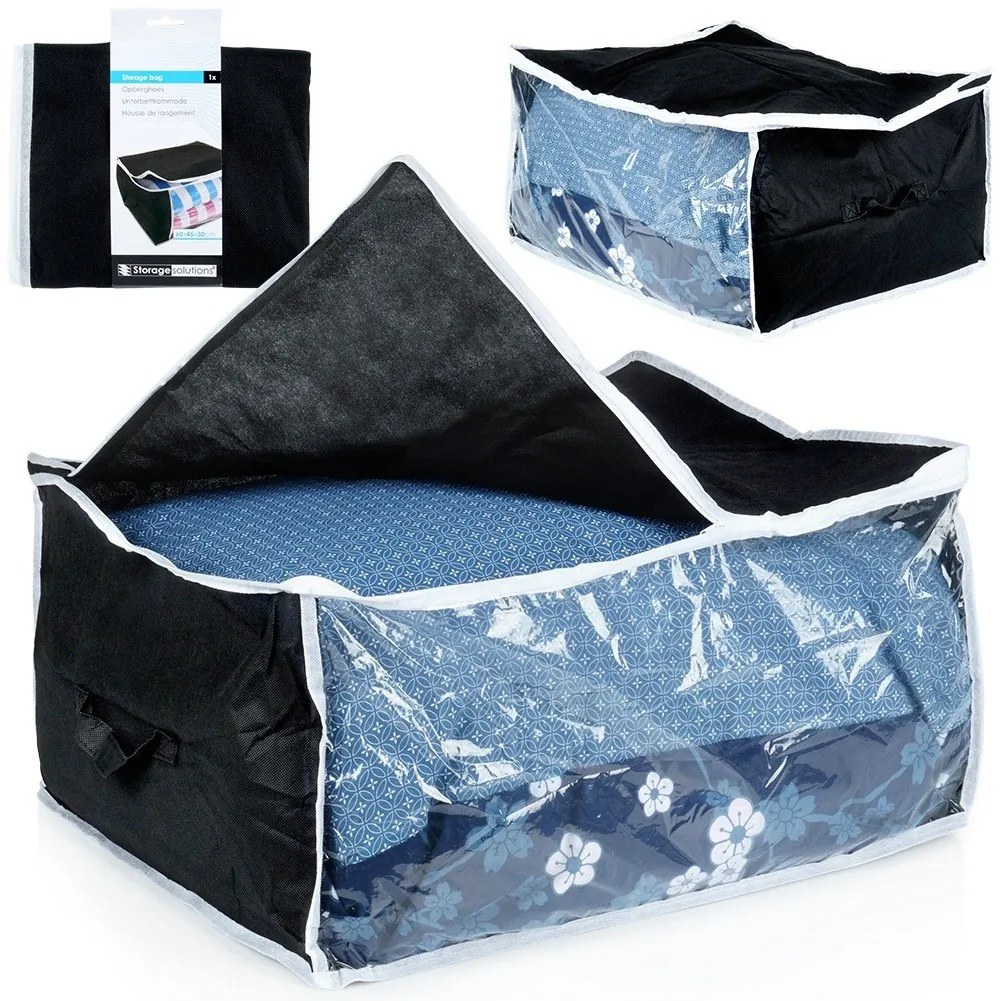 VILDE Textilný box na uskladnenie posteľnej bielizne ÚLOŽNÝ, 80L, 60 x 45 x 30 cm