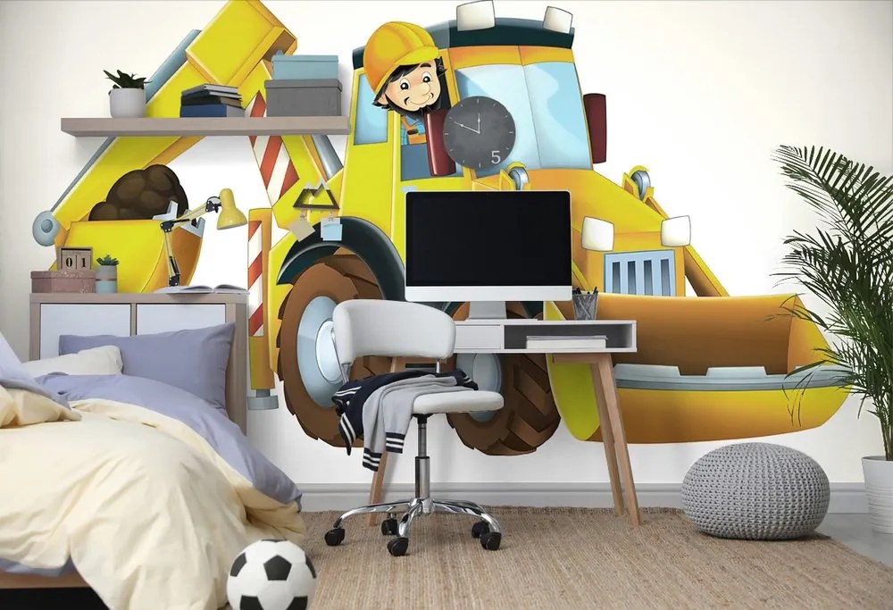 Tapeta kreslený bager