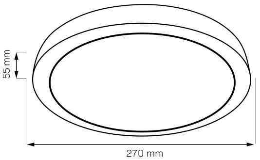Kúpeľňové stropné LED svietidlo, 12 W, 230 V, Ø 27 cm, IP44, dub