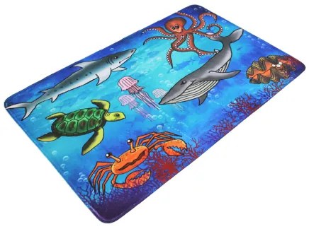 Koberce Breno Kusový koberec Sea World, modrá, viacfarebná,110 x 160 cm