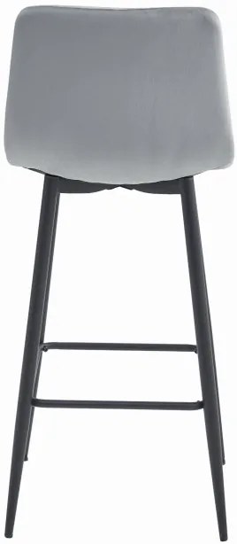 Set štyroch barových stoličiek NADO zamatové strieborné (čierne nohy) 4 ks