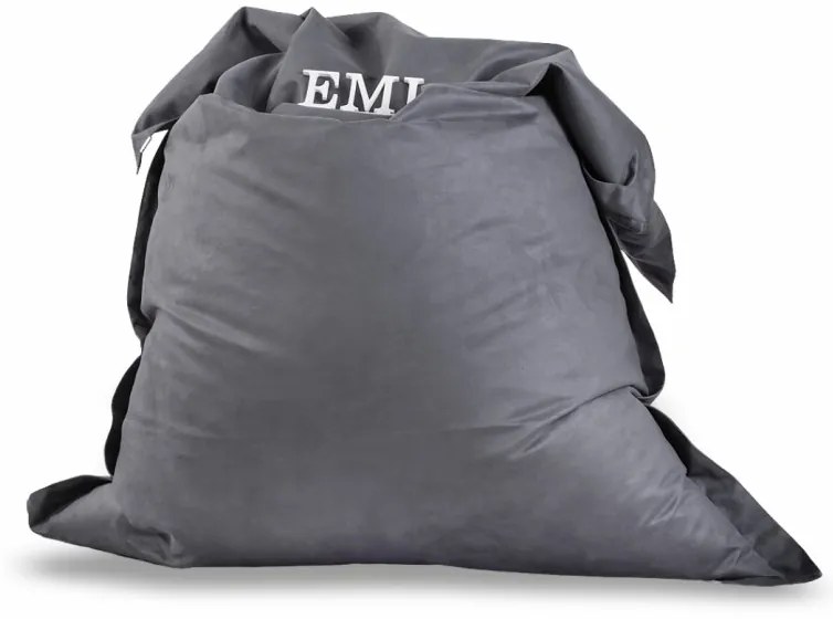 Sedací vak vankúš sivý semišový EMI